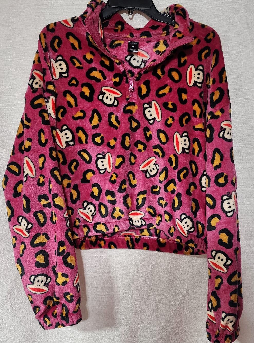 Paul frank monkey plush sweatshirt junior size medium